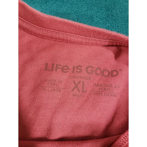 Life is Good Shirt Size Extra Large Mens Red Long Sleeve Logo Preppy Peru NWT - Picture 5 of 10